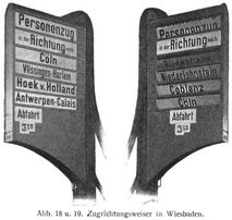 Abb. 18 u. 19. Zugrichtungsweiser in Wiesbaden.
