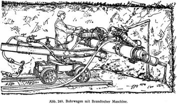 Abb. 249. Bohrwagen mit Brandtscher Maschine.
