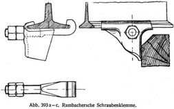 Abb. 393 a–c. Rambachersche Schraubenklemme.