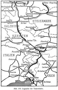 Abb. 273. Lageplan der Tauernbahn.