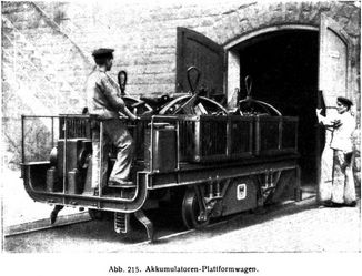 Abb. 215. Akkumulatoren-Plattformwagen.